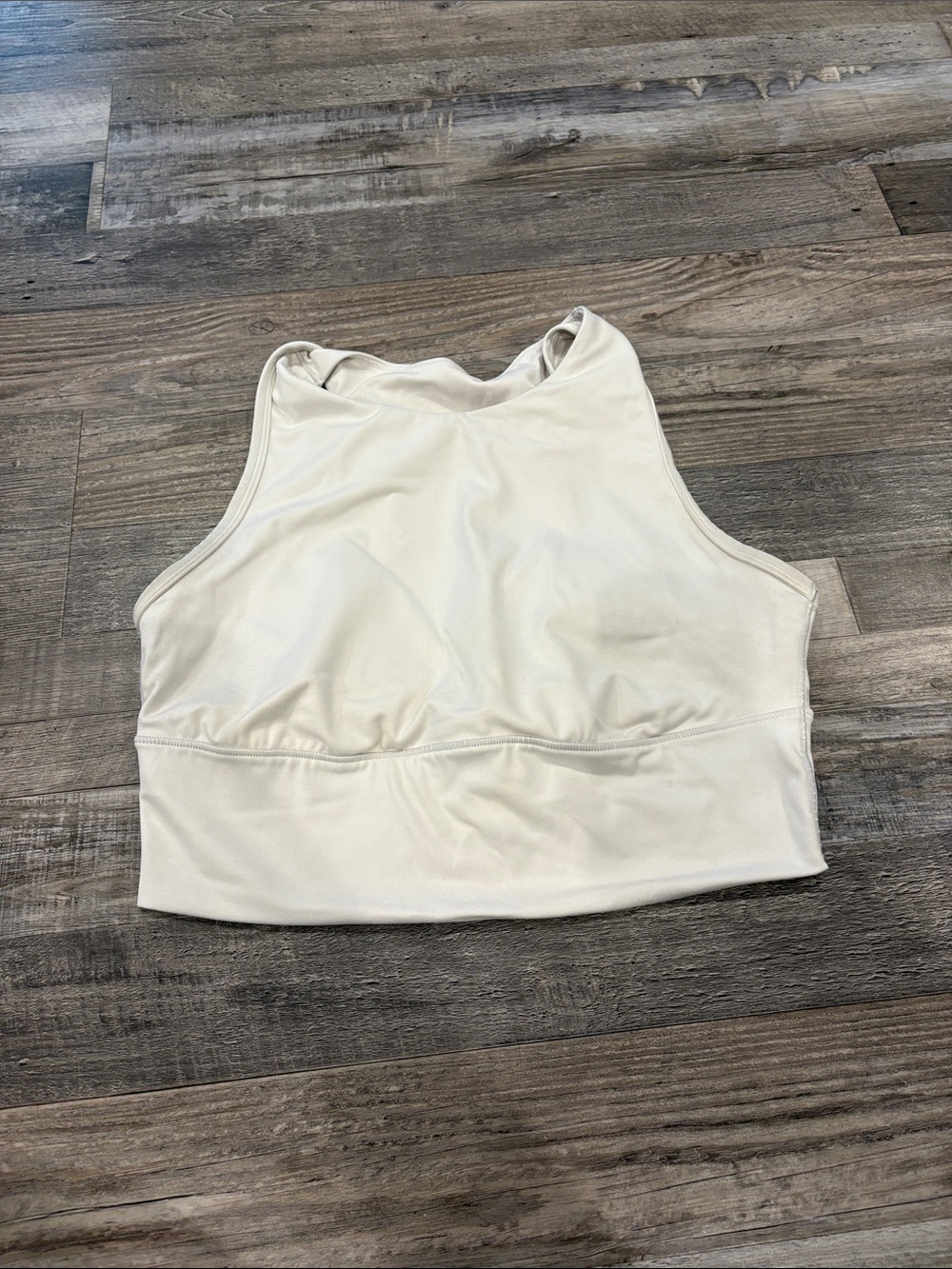 all in motion Cream High-Neck Crop Sports Bra